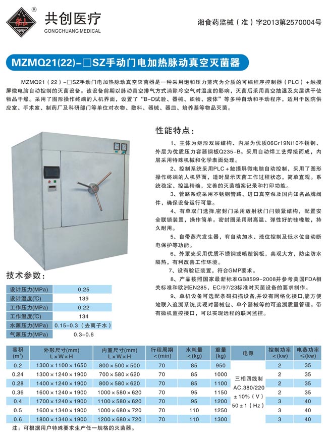 MZMQ手动门电热脉动真空灭菌器