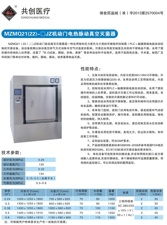 MZMQ机动门电热脉动真空灭菌器