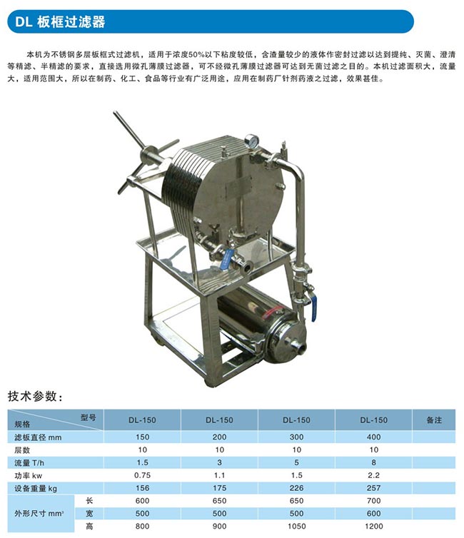 DL板框过滤器